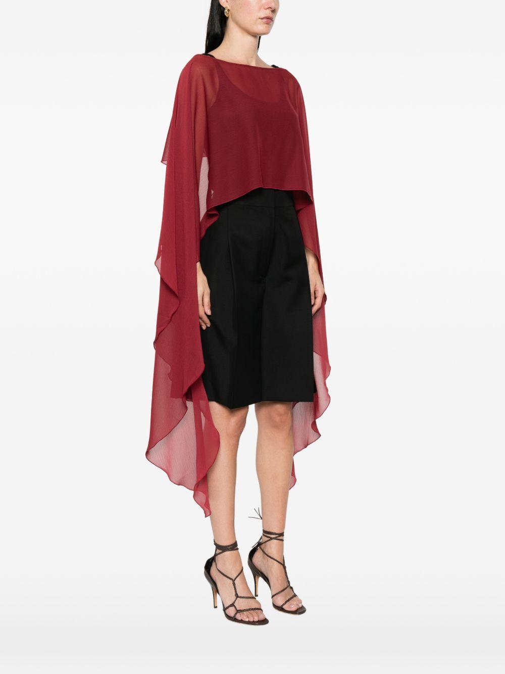 Cappa in poliammide bordeaux effetto drappeggiato WS00361 BORDEAUX BABYLON COLLECTION 