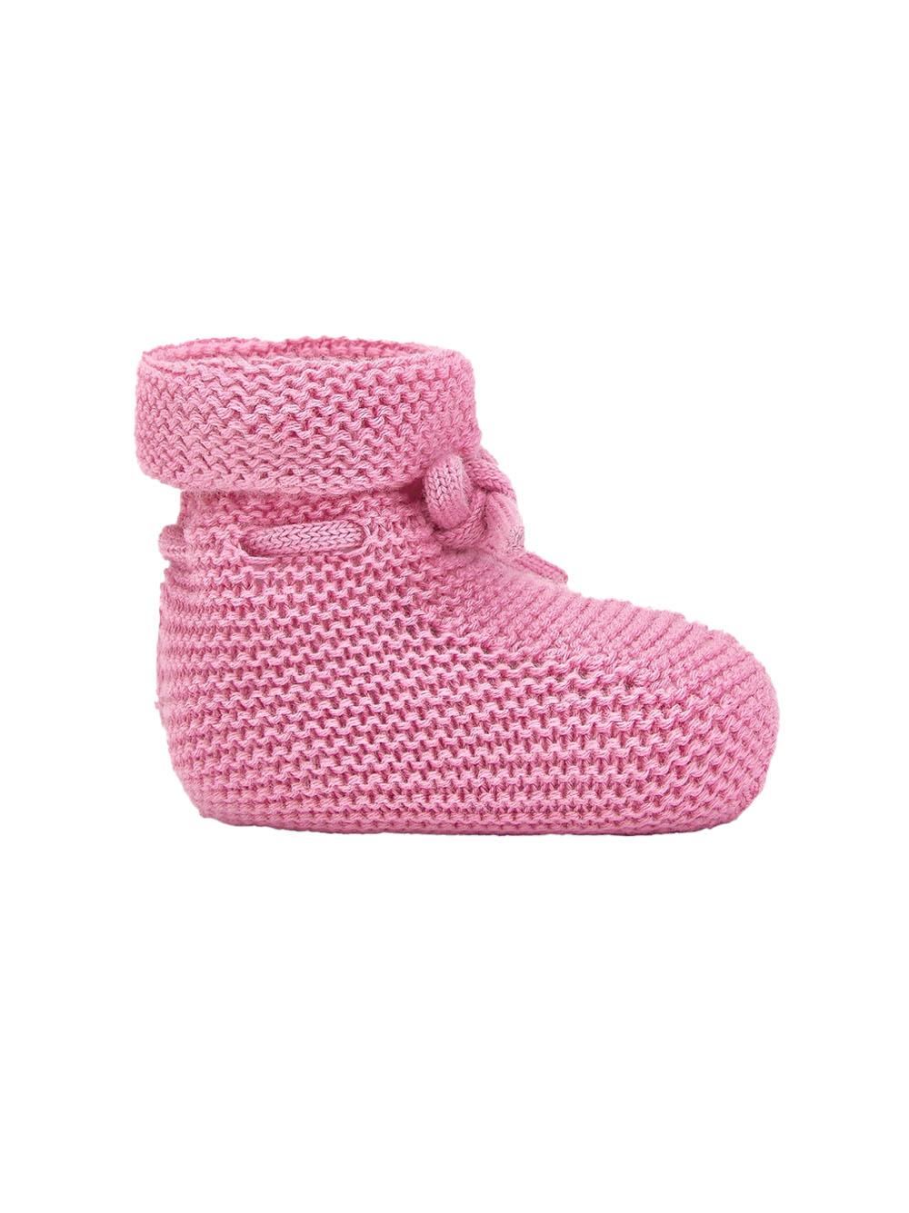 Scarpina fucsia in maglia con fiocco regolabile 01822507 37H82 PAZ RODRIGUEZ KIDS 