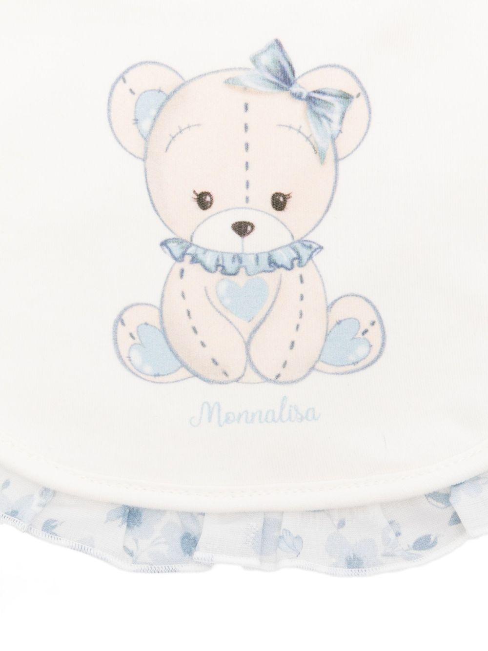 Bavaglino Neonato con Stampa Orsetto e Ruches 35F012NP6000 0151 MONNALISA KIDS 