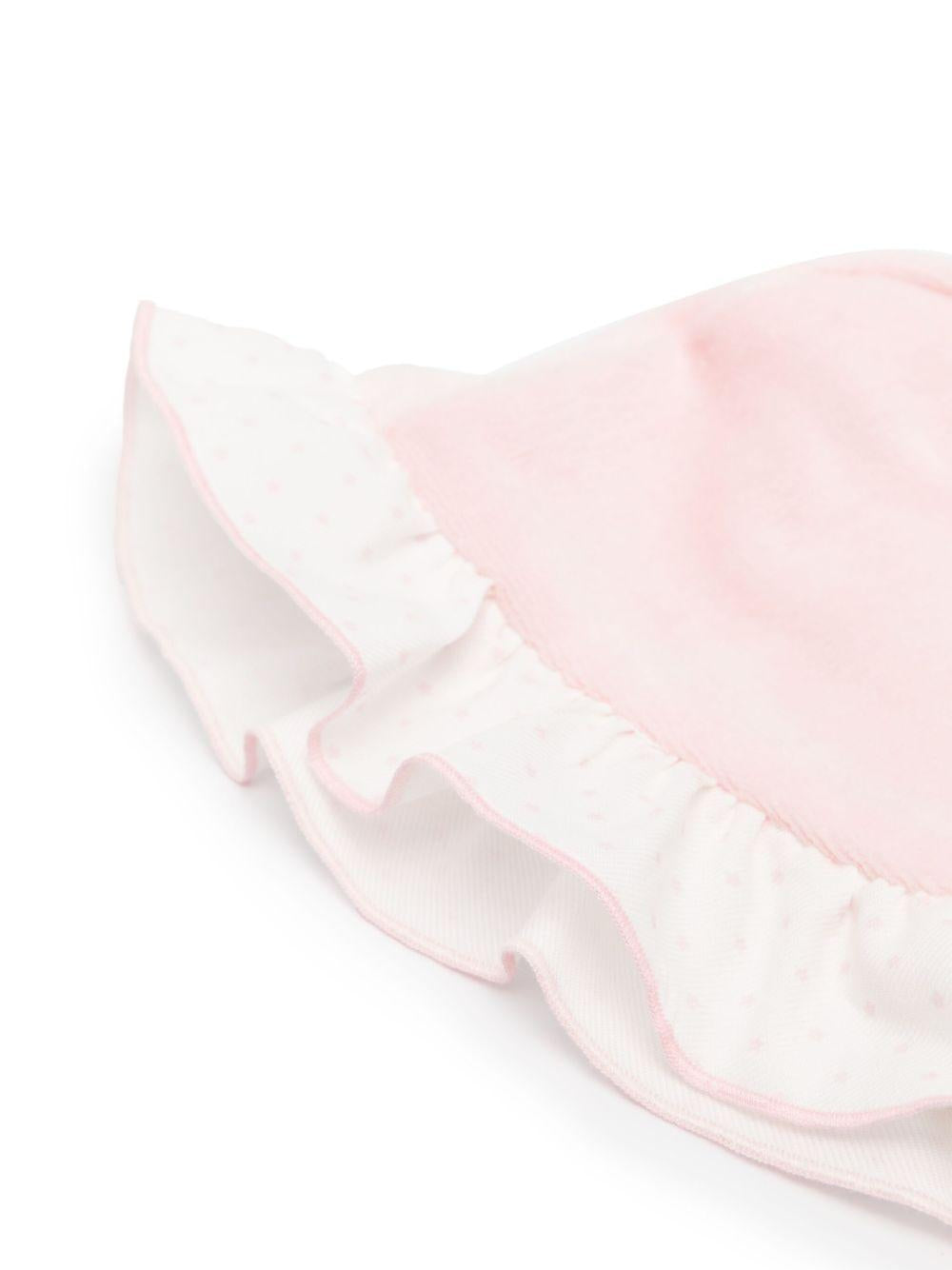 Cappello Neonata Rosa orli pois