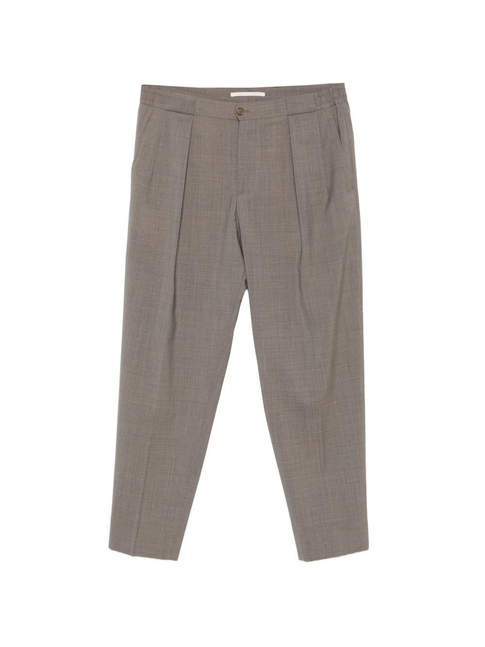 Pantaloni in lana vergine con pieghe PORTOBELLOS300082 00036 BRIGLIA 