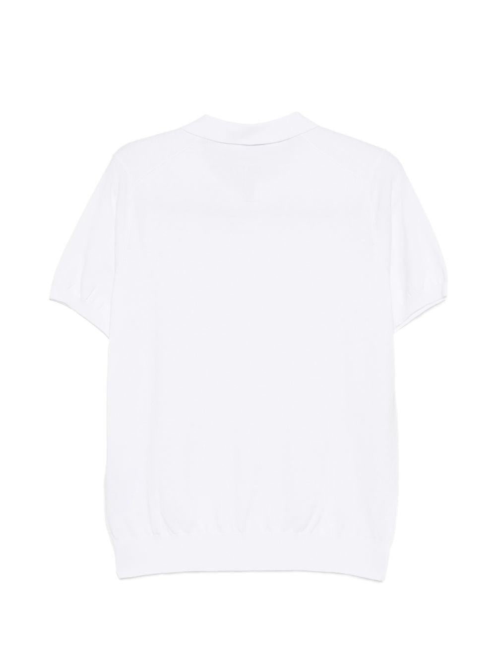 T-shirt polo in cotone scollo a V DK17008 BIANCO DIKTAT 