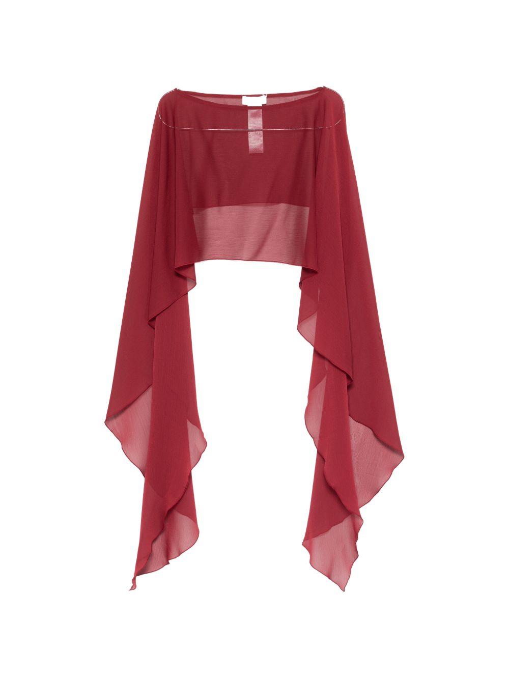 Cappa in poliammide bordeaux effetto drappeggiato WS00361 BORDEAUX BABYLON COLLECTION 