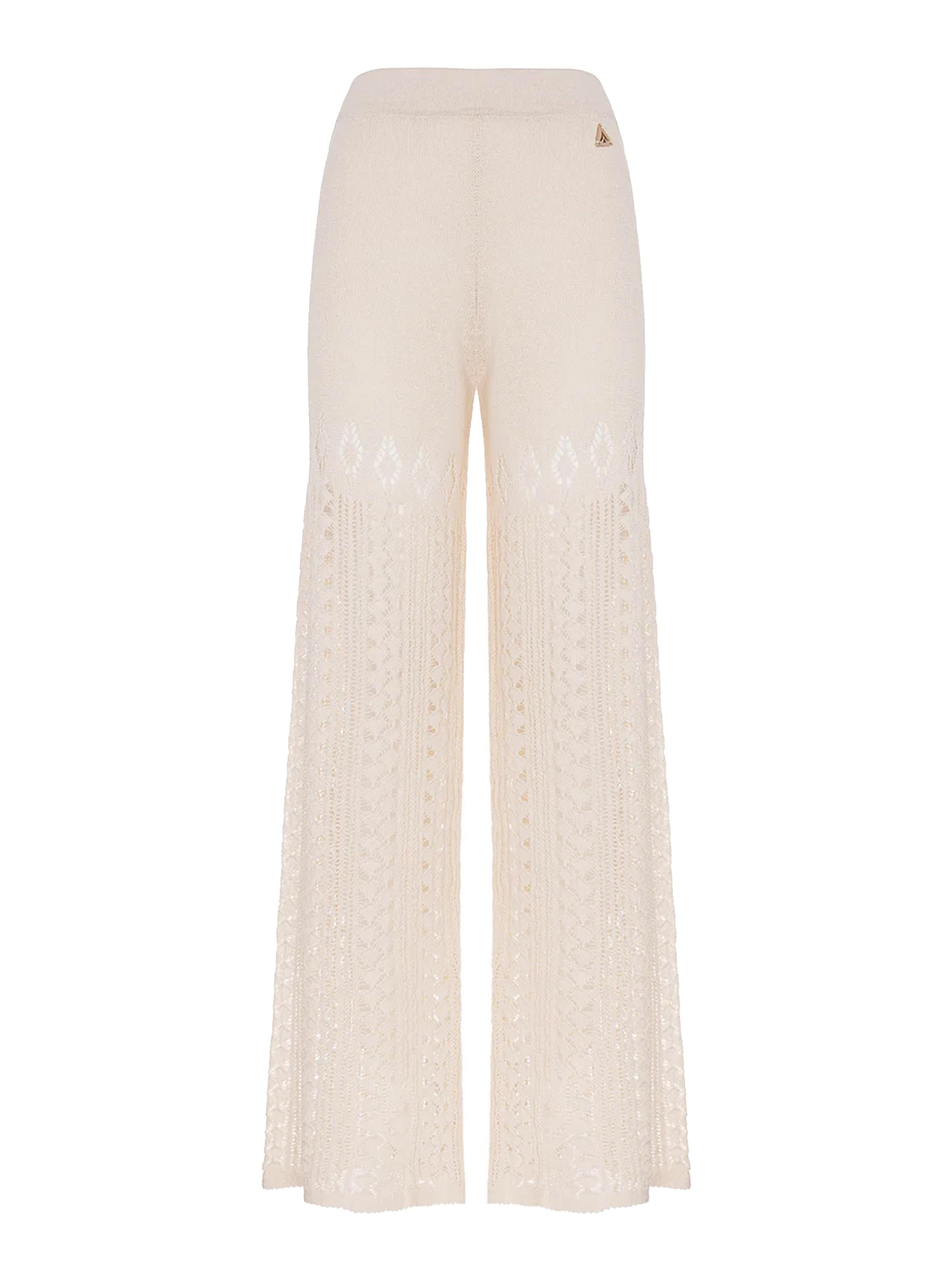 Pantalone panna traforato misto lino PTKD05074 PANNA AKEP 