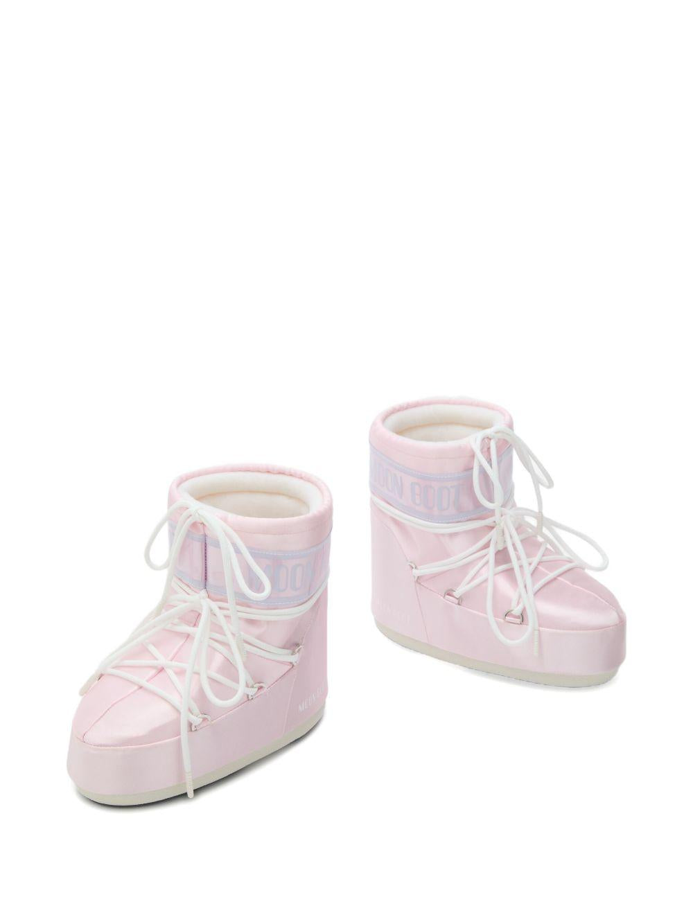 Moon Boot Kids Stivali Icon Low Rose Pearly con allacci 80D1409660 J032 MOON BOOT 