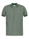 Polo in piqué con stampa geometrica