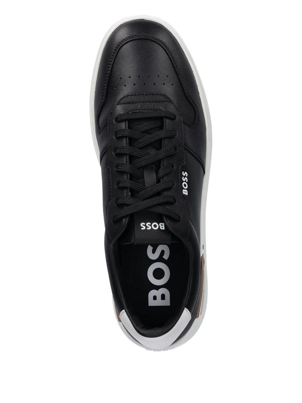 Sneakers Nere in Pelle con Logo Laterale 50542538 001 BOSS 