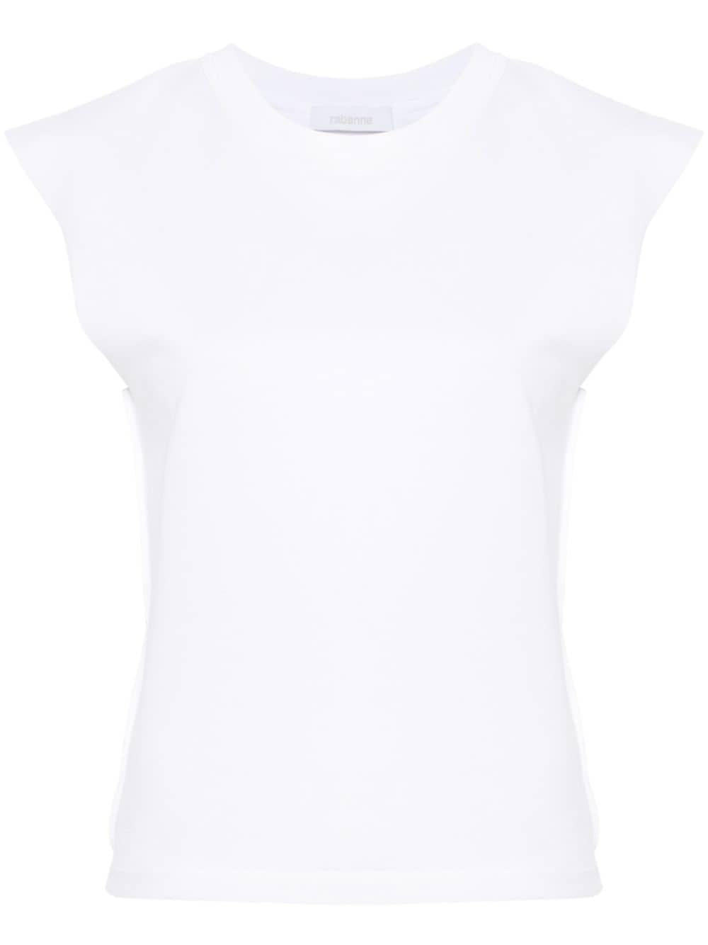 T-shirt bianca  dettaglio catena <BR/> 24EJTE157CO0508 P100 RABANNE 