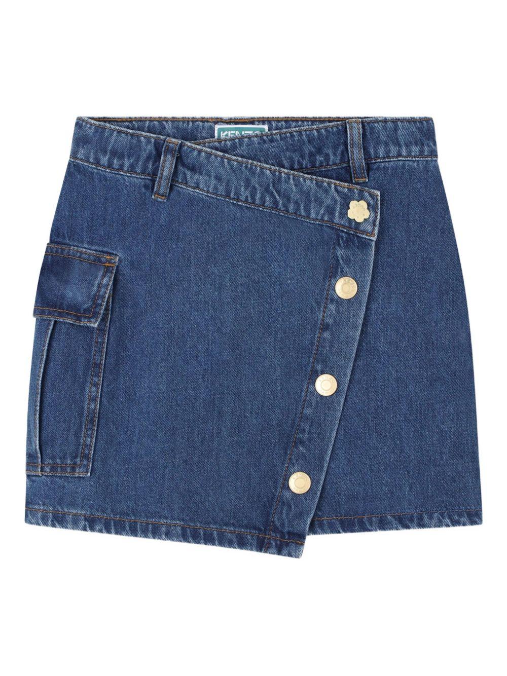 Gonna Asimmetrica con Tasca Cargo e Bottoni K61319 Z27 KENZO KIDS 