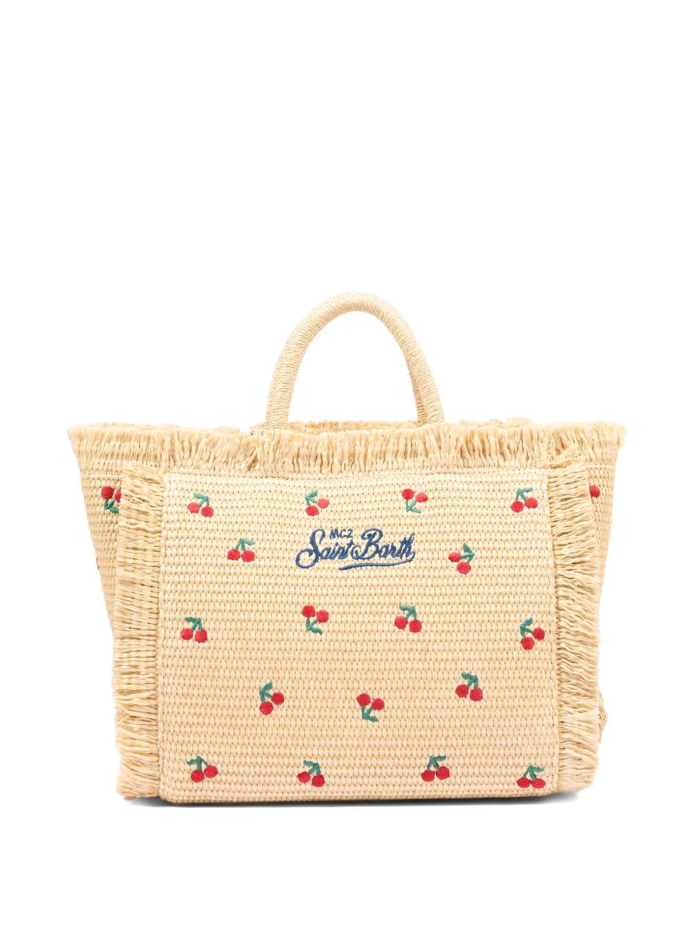 Borsa mare con frange e ricamo logo COL0017 00345L MC2 SAINT BARTH 