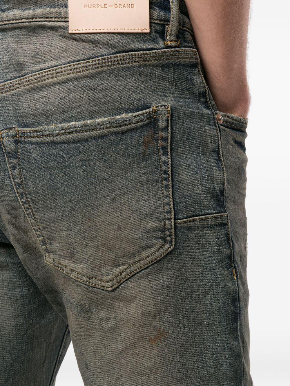 Jeans Skinny Effetto Délavé a Cinque Tasche P001 IOR PURPLE 