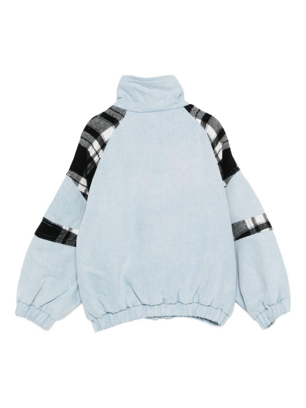 Giacca Azzurra con Inserti a Quadri TX2C27Z0746 600 STELLA MCCARTNEY KIDS 
