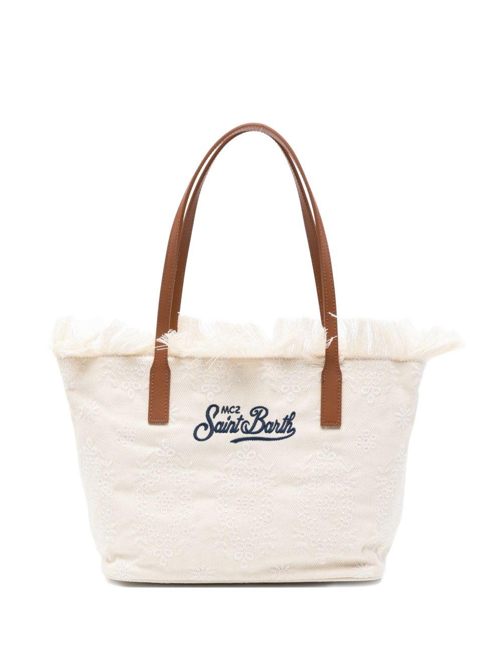 Borsa tote in denim con bordi sfrangiati CBMF001 01034L MC2 SAINT BARTH 