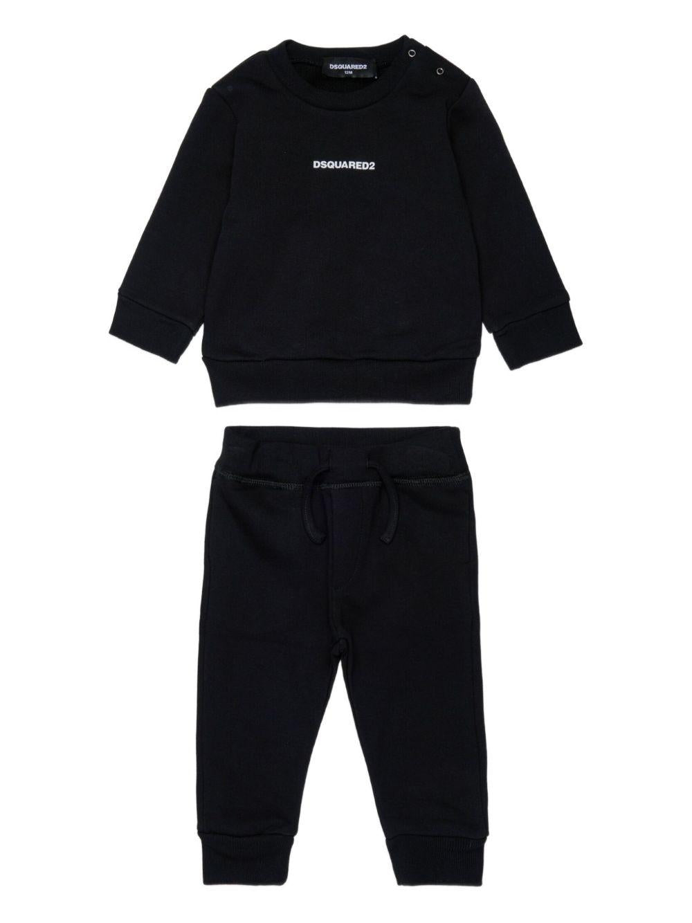 Tuta Sportiva Nera con Logo DQ3146D0094 DQ900 DSQUARED KIDS 