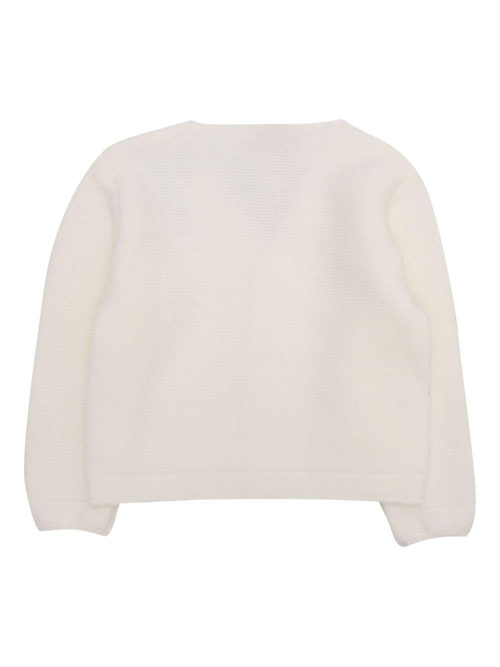 Cardigan Paz panna con pallini  neonato lana 001111852 60 PAZ RODRIGUEZ KIDS 
