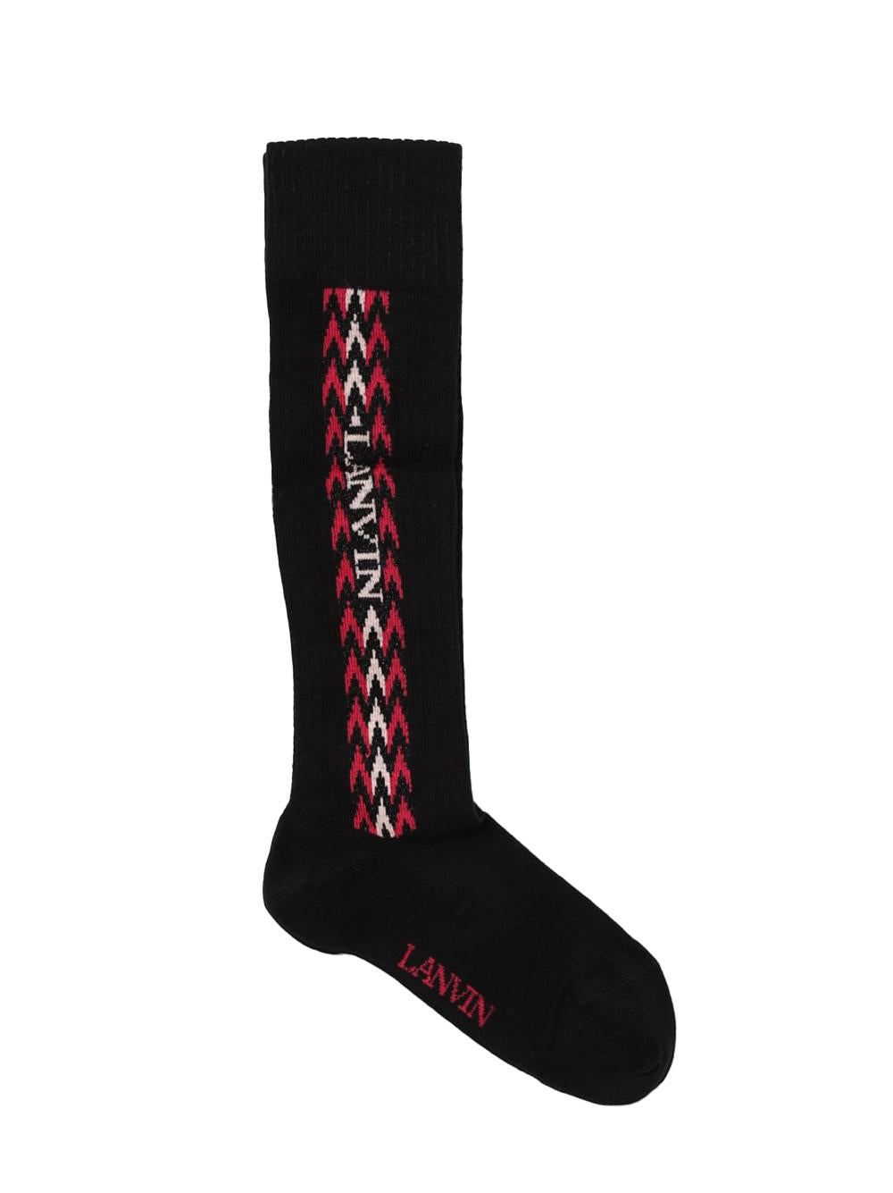 Calzini neri banda crub logati N30127 M94 LANVIN KIDS 