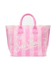 Borsa a spalla vanity con fantasia a righe rosa