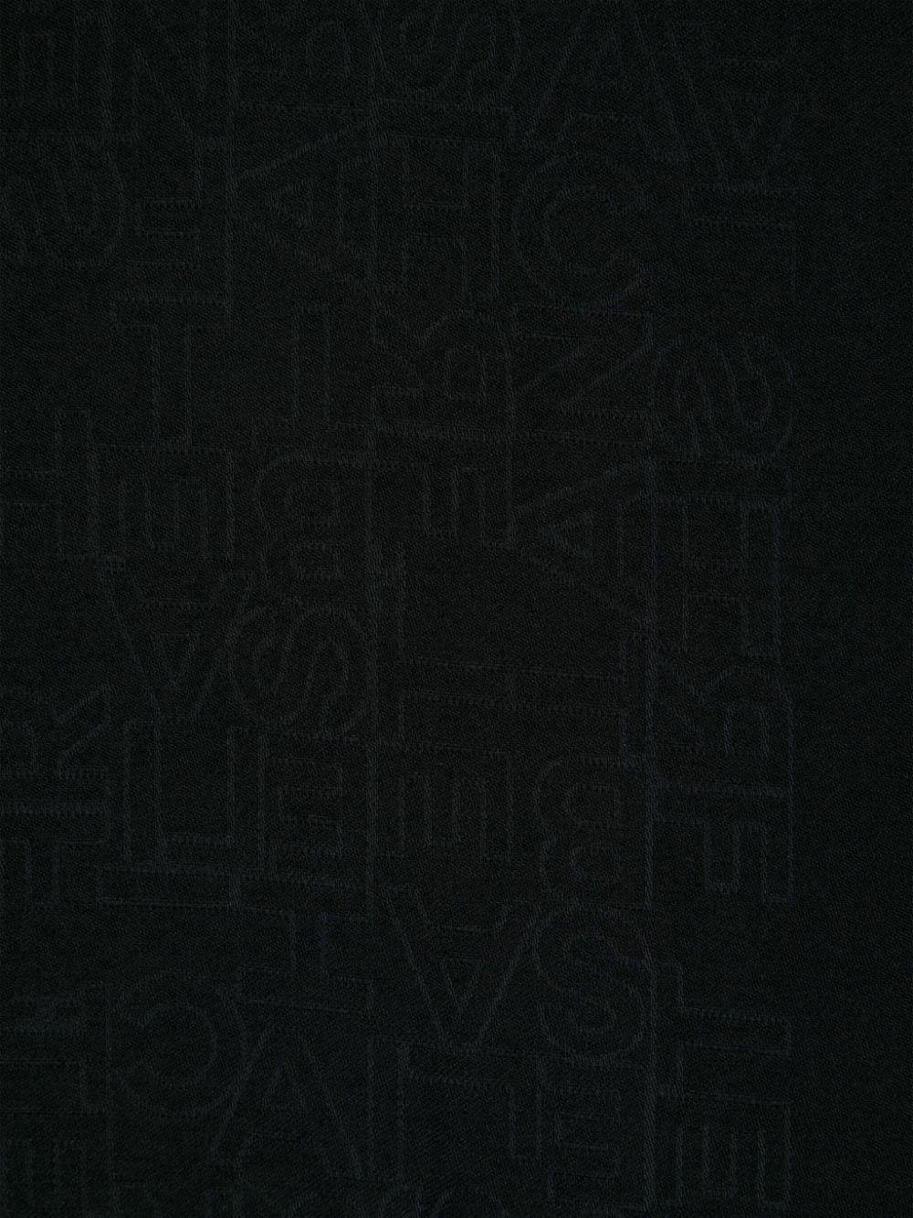 Pashmina quadrata nera logo all-over