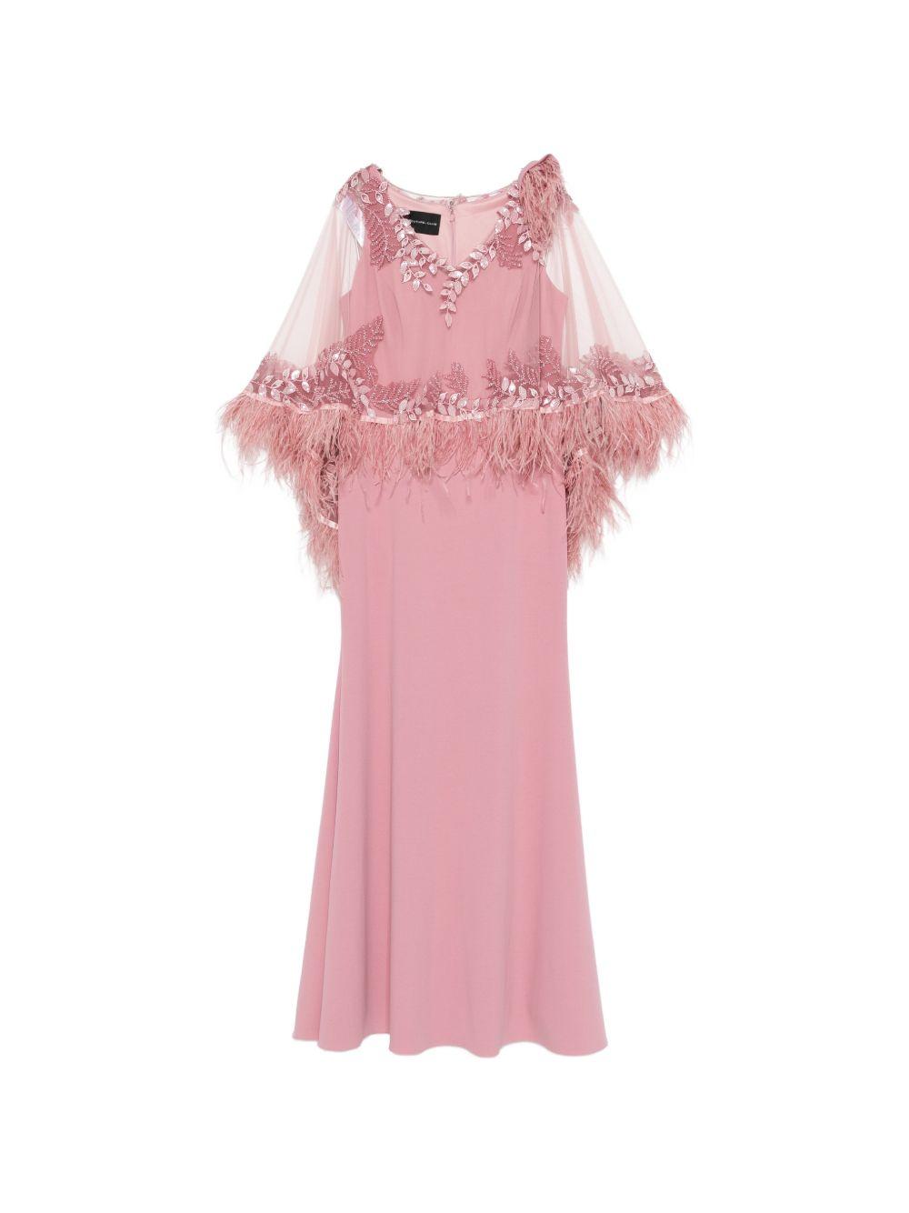 Abito lungo in poliestere con applicazioni 1G239CRL00460 ROSAVTG COUTURE CLUB 