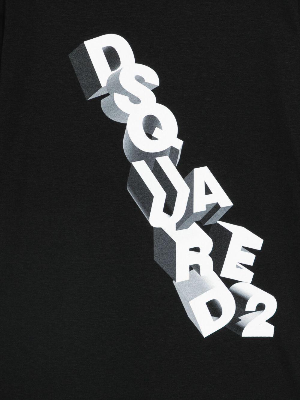 T-shirt in cotone con stampa logo DQ3302D004G DQ900 DSQUARED KIDS 