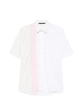 Camicia in cotone a righe maniche corte