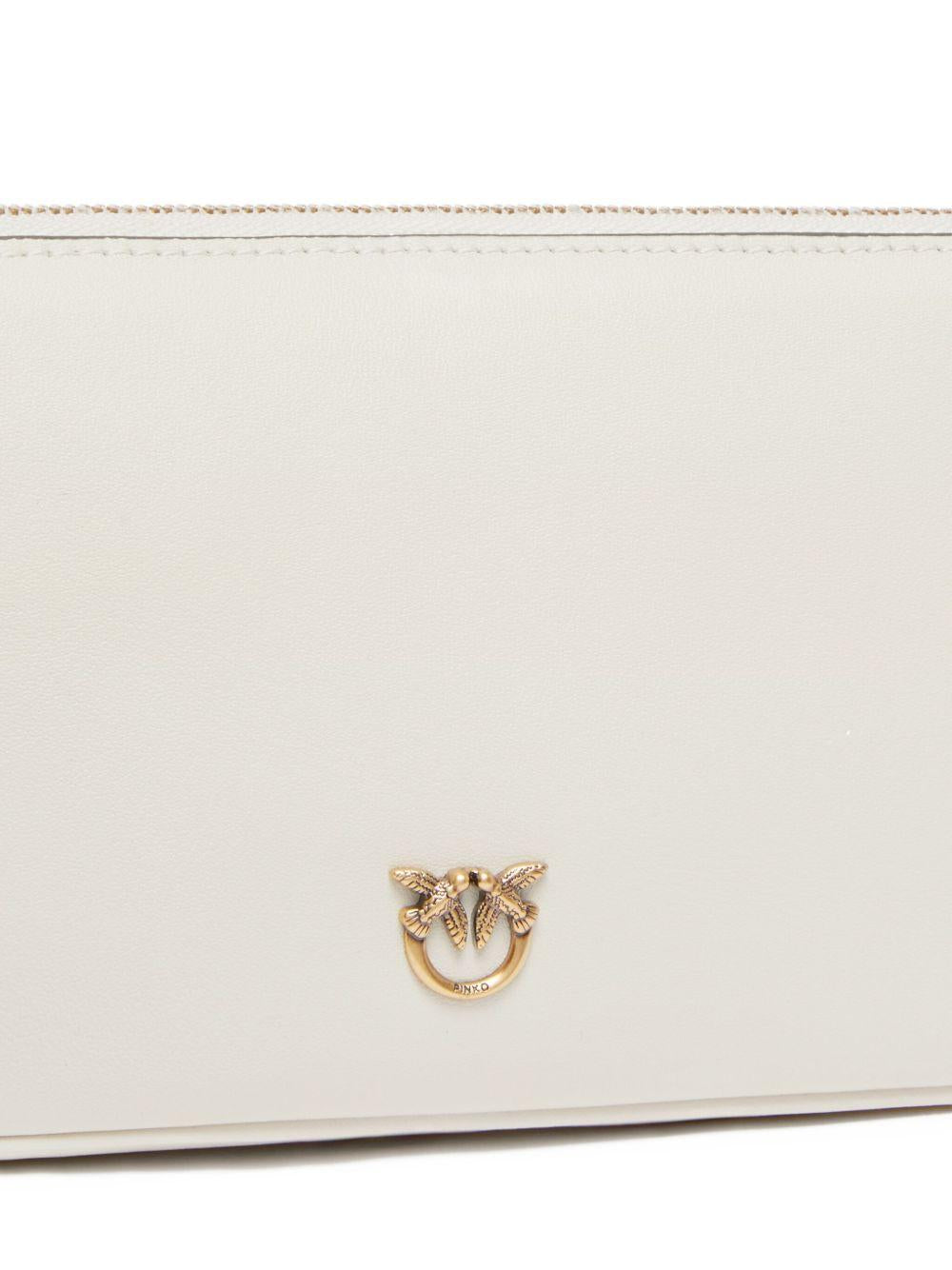 Borsa  donna bianca in pelle half moon horizontal 105069A0QO Z14Q PINKO 