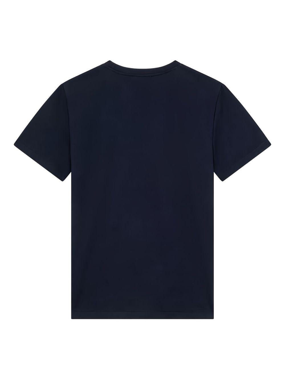 T-shirt blu mini logo ricamo