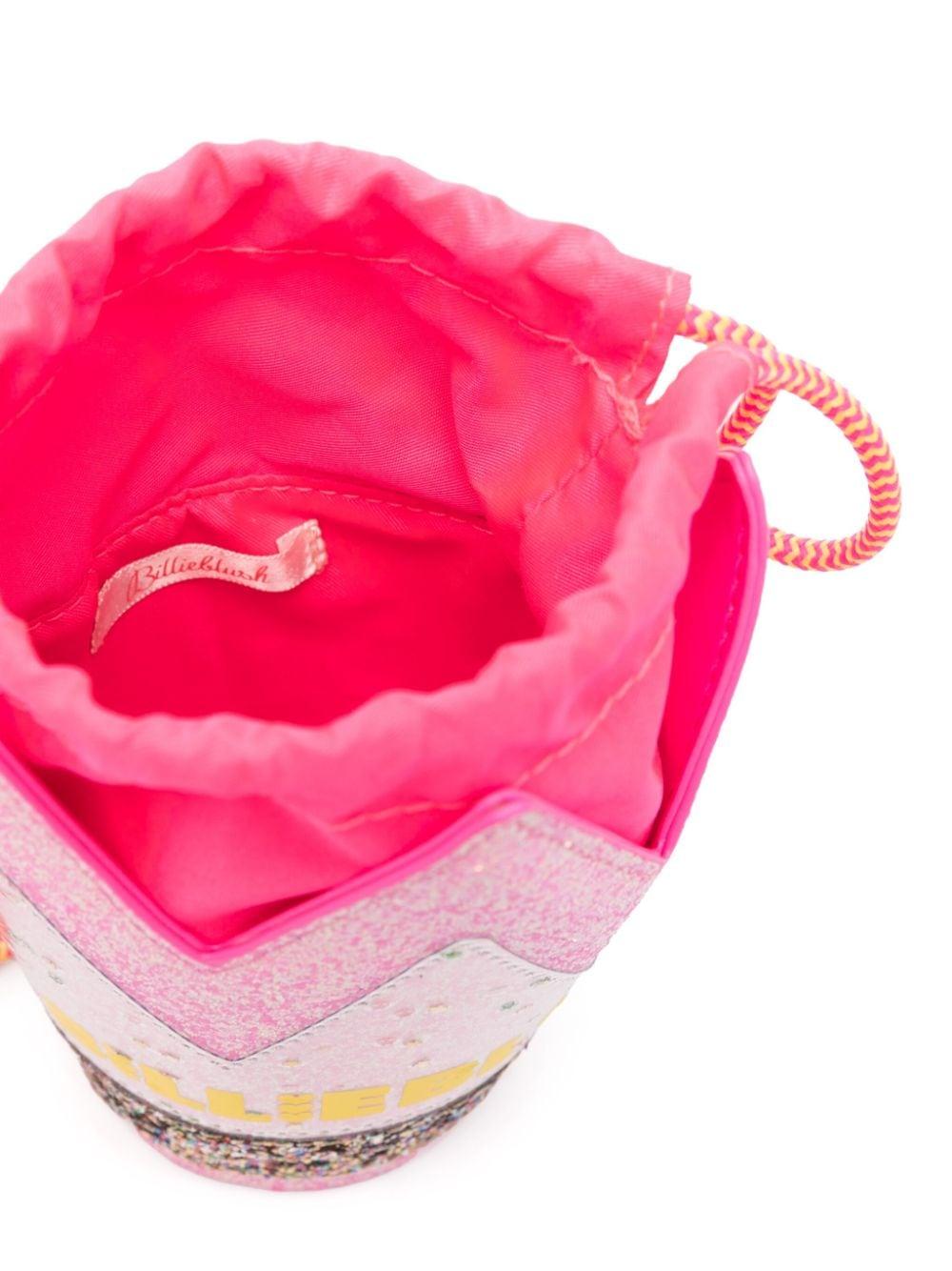 Borsa rosa a corona glitter all-over