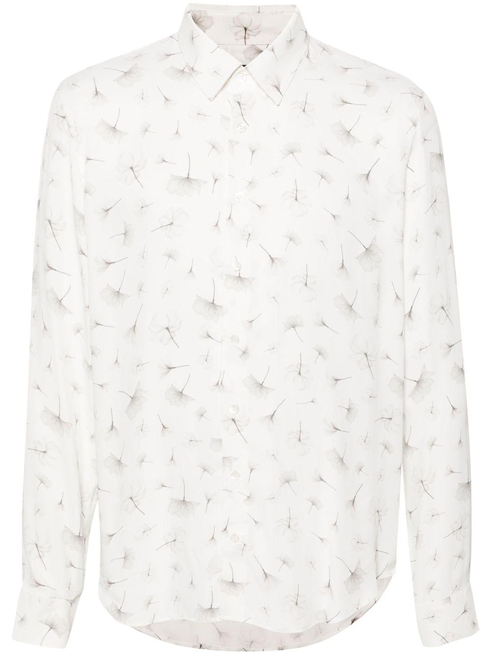 Camicia bianca stampa micro floreale