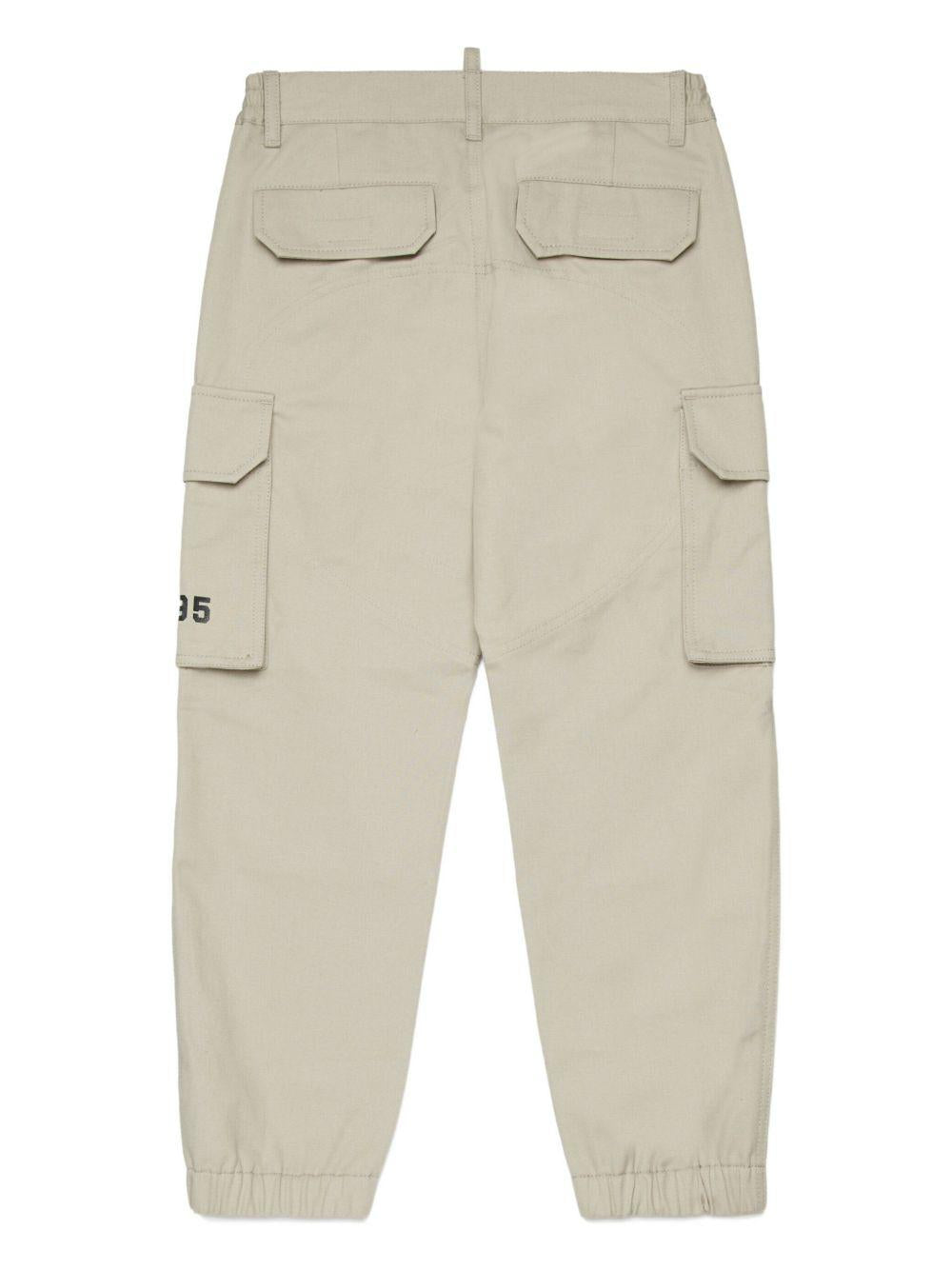 Pantaloni cargo in cotone con tasche DQ3210D0AGK DQ717 DSQUARED KIDS 