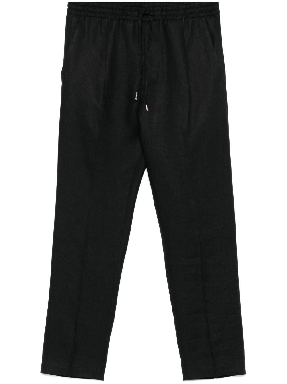 Pantalone Wimbledons nero lino WIMBLEDONS325118 00010 BRIGLIA 