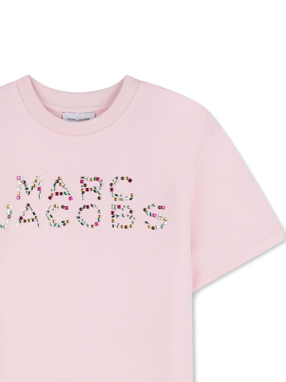 T-shirt rosa cipria con logo decorativo W60718 475 MARC JACOBS KIDS 