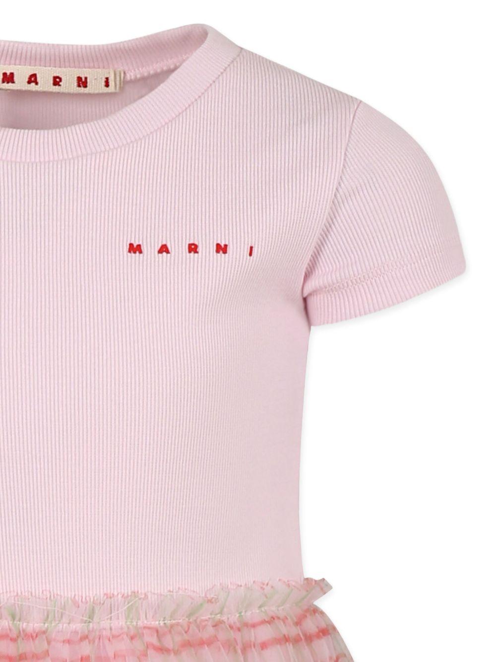Abito rosa con gonna in tulle