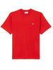 T-shirt rossa mini logo ricamo
