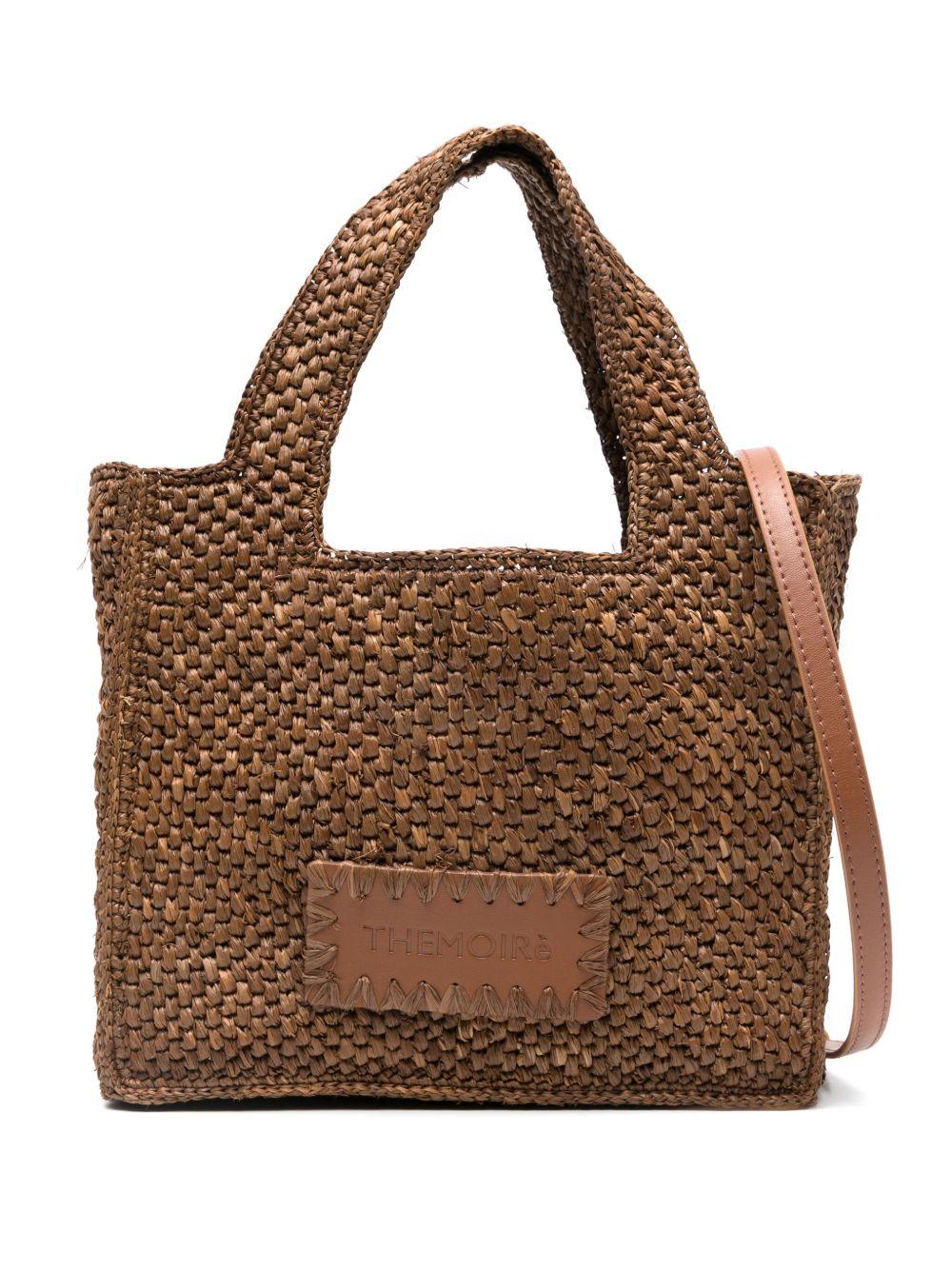 Borsa Morea small in rafia marrone