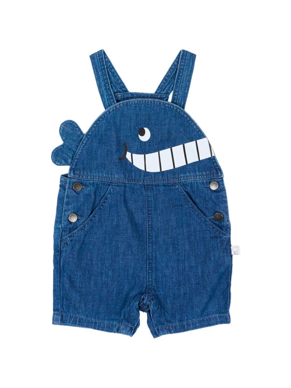 Salopette corta in denim con dettagli balena TYA522Z0522 606 STELLA MCCARTNEY KIDS 