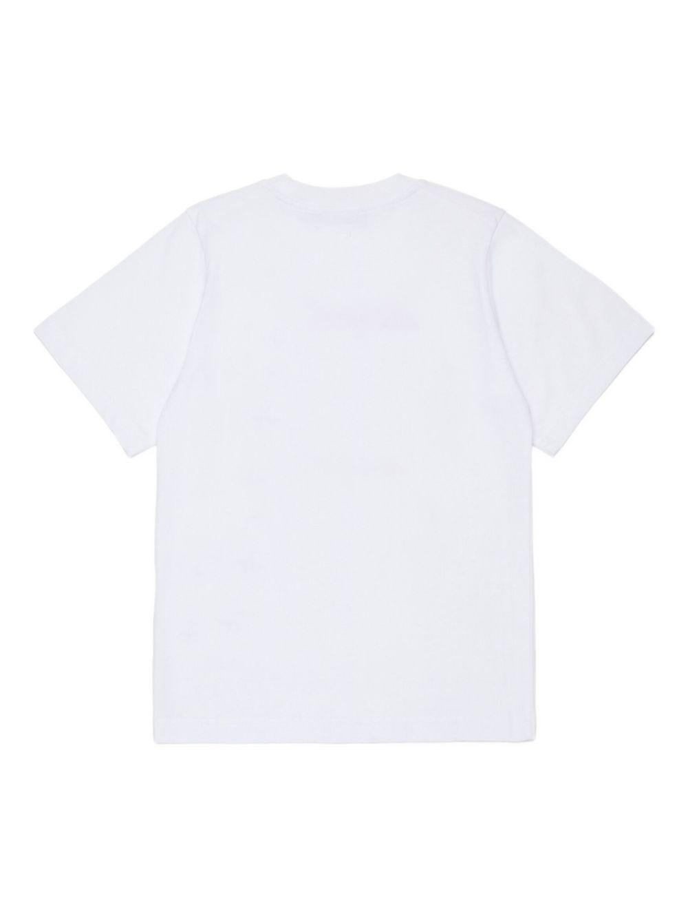T-shirt Bianca con Logo Frontale DQ2982D00XM DQ100 DSQUARED KIDS 