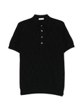 Polo in cotone a rombi con maniche corte