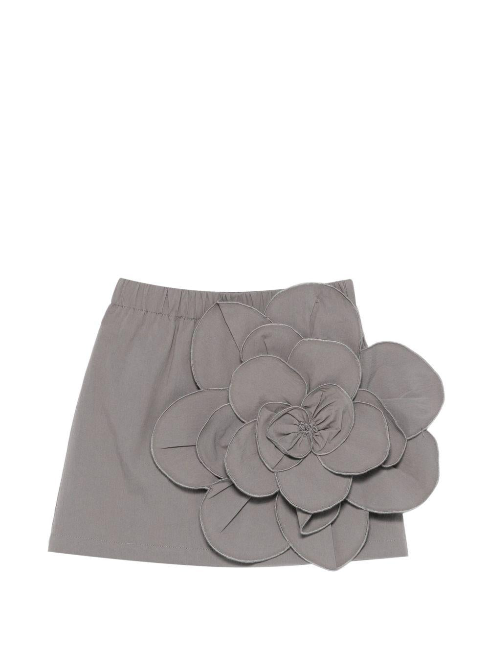 Gonna con applicazione floreale tridimensionale DY7A71P0589 907 DOUDOU KIDS 