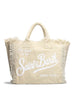 Borsa vanity in tela  beige