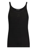 Canotta Dolce & Gabbana in Cotone Nera con Logo Ricamato