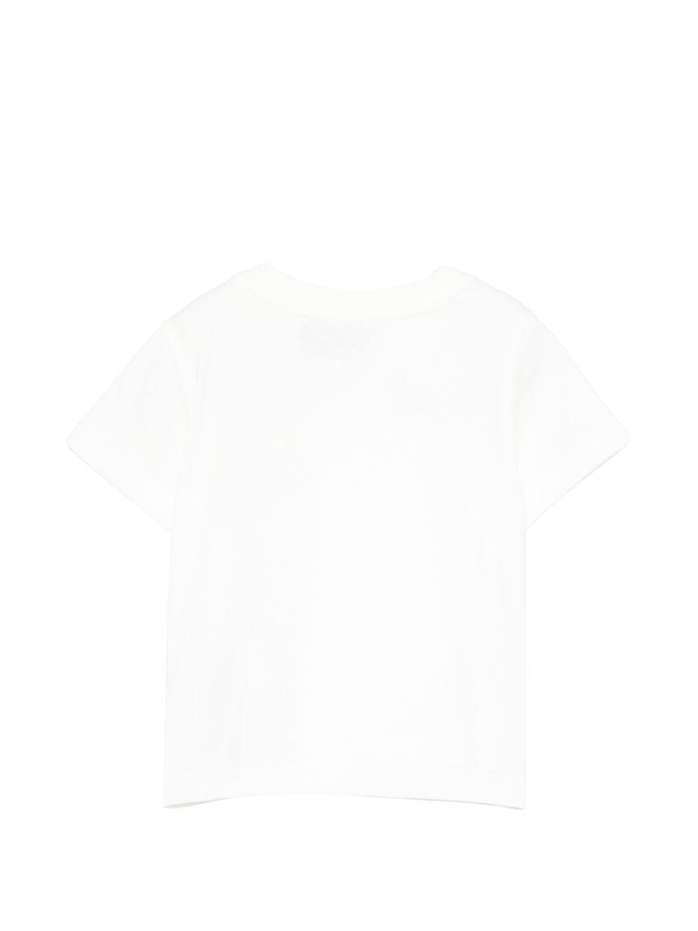 T-shirt in cotone girocollo maniche corte MUM04TLAA02 10063 MOSCHINO KIDS 