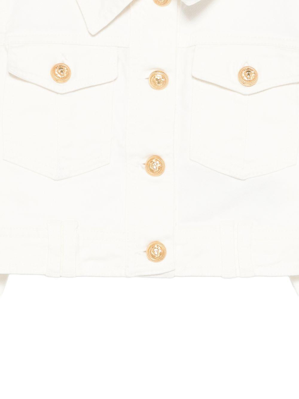Giacca in denim bianco BY2A07Z3702 100 BALMAIN KIDS 