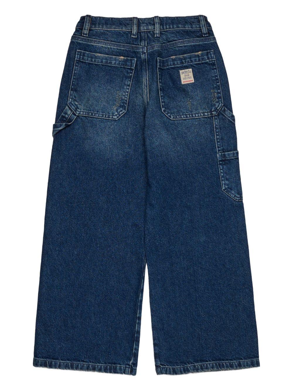 Jeans D-Agjx-J in Cotone con Cinque Tasche J02349KXBQC K01 DIESEL KIDS 