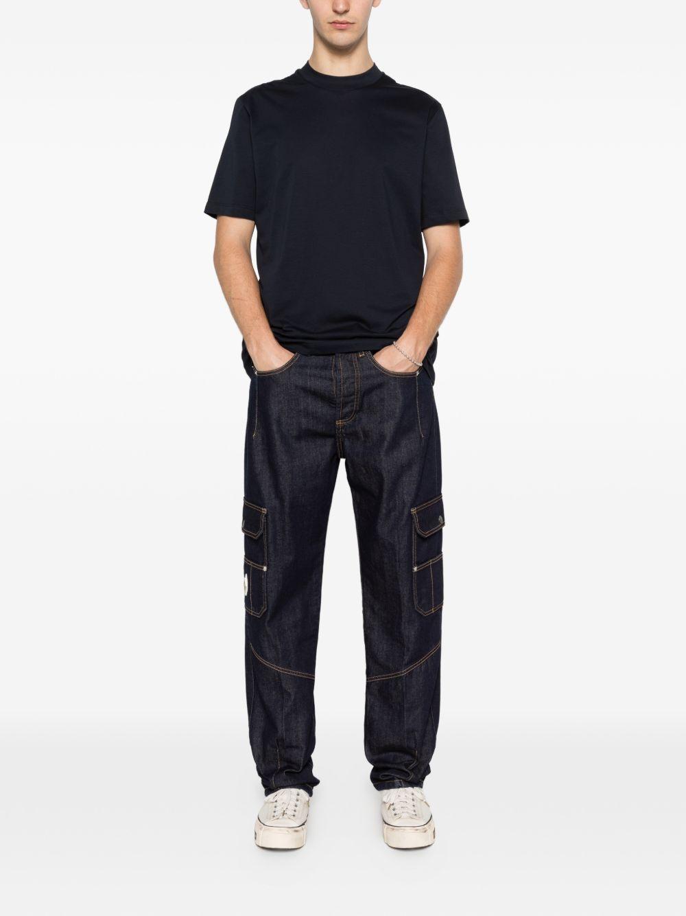 T-shirt in cotone girocollo XM4258 BLU YES LONDON 