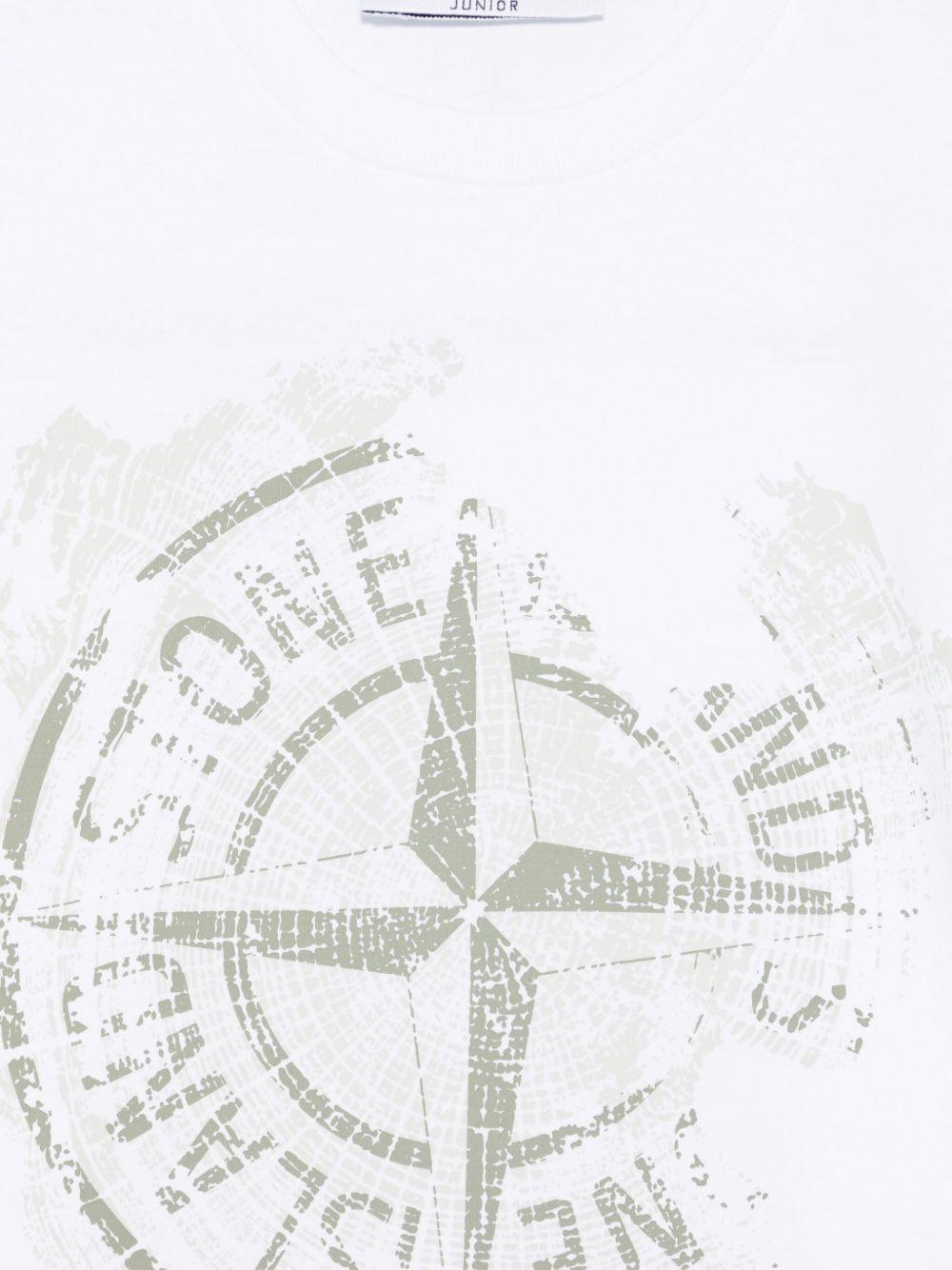 T-shirt bianca logo compass frontale