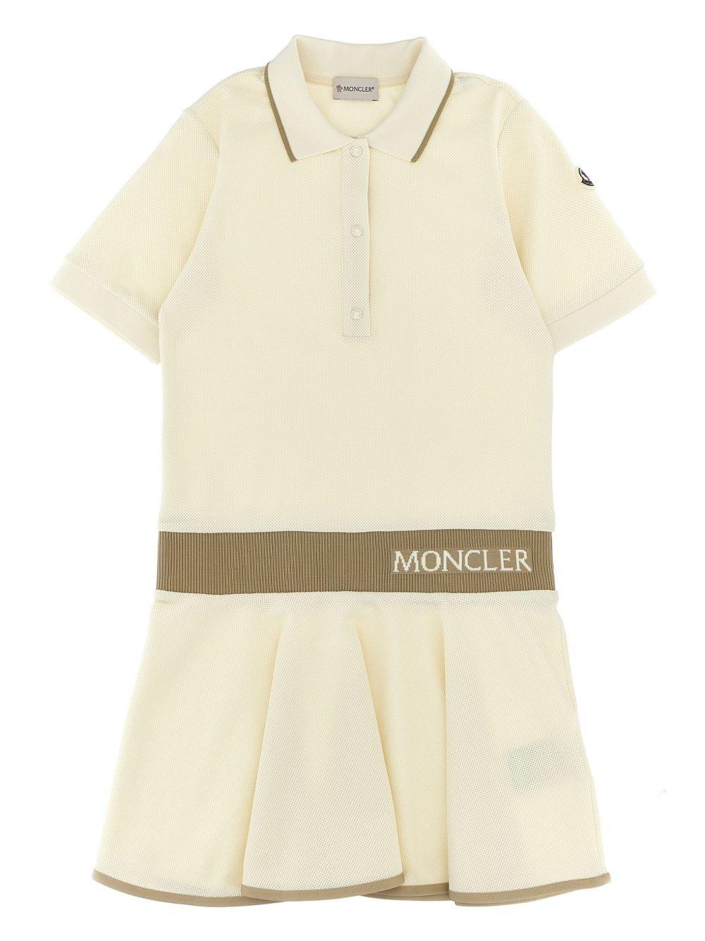 Abito bianco fascia logata in vita K19548I00001899YV V050 MONCLER KIDS 