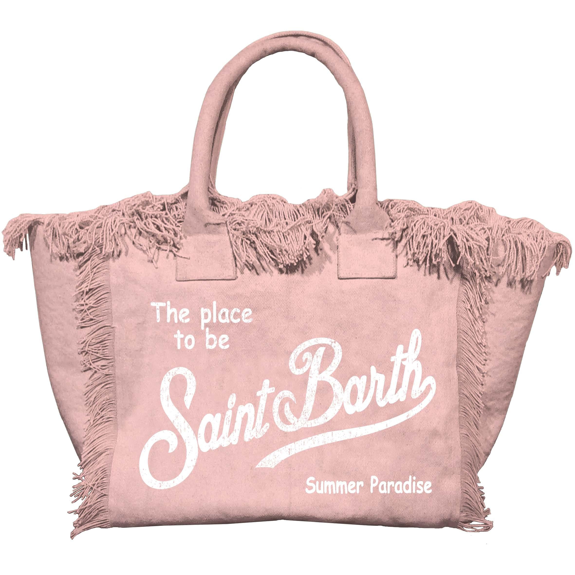 Borsa mare in cotone con frange COL0001 09197L MC2 SAINT BARTH 