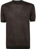 T-shirt in maglia marrone texturizzata