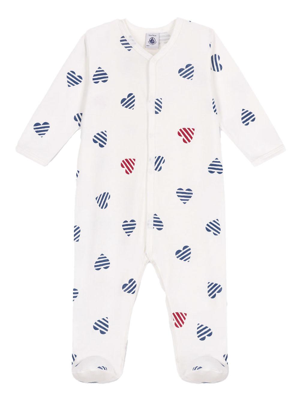 Tutina con fantasia con cuori all-over A0CN8 01 PETIT BATEAU KIDS 